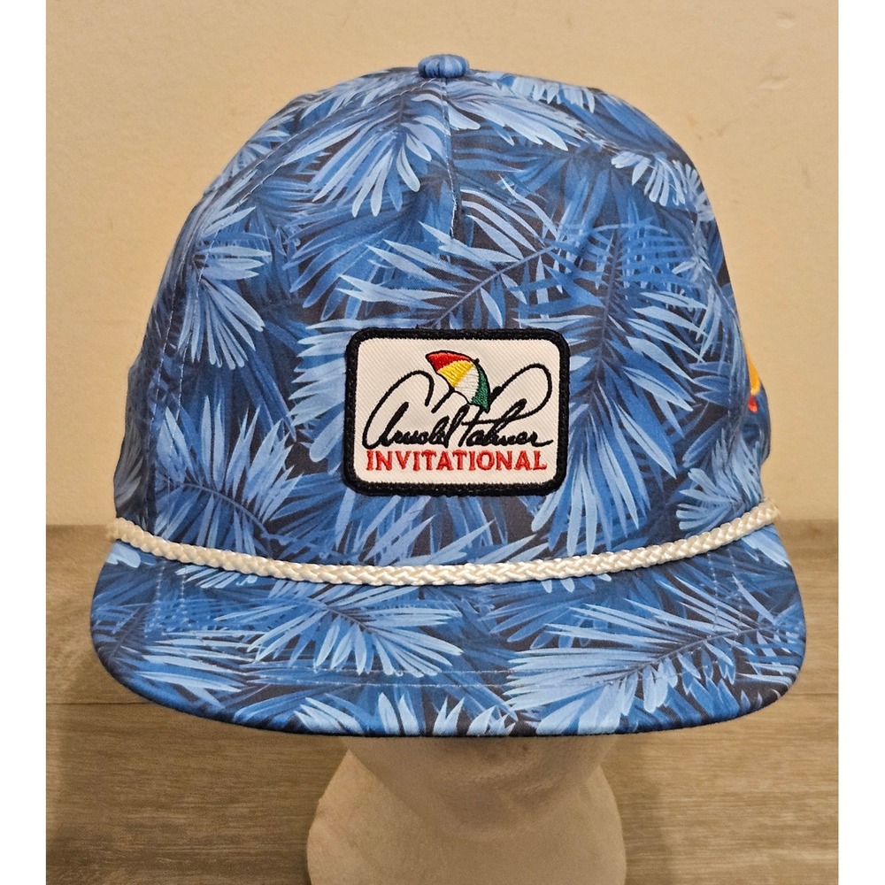 Imperial Arnold Palmer Invitational Golf Hat Blue Palm Leaf Rope Leather DNA010